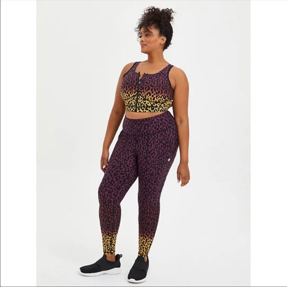 TORRID | Two Piece Animal Print Athletic Set Ombré Leopard Women’s Plus Size 3XL
